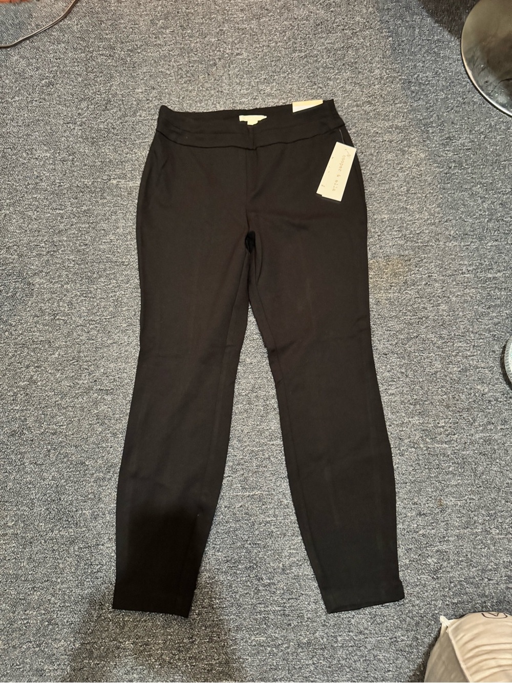 cooper & ella Black Ponte Knit Slim Pants